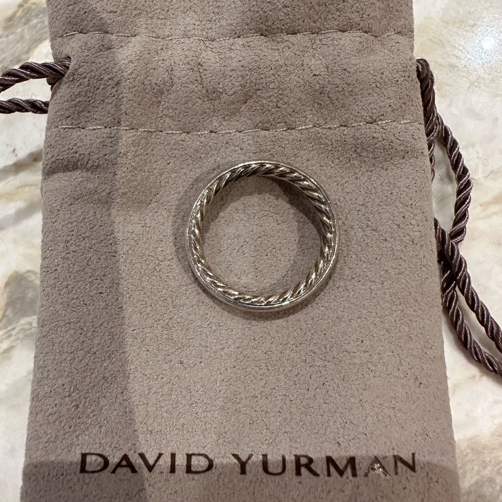 Authentic David Yurman Sterling Silver Stacking Cable Ring